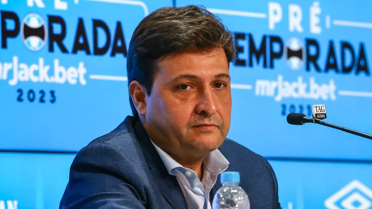 O presidente do Grêmio, Alberto Guerra, em entrevista chegou a criticar provocações - Foto: : Lucas Uebel - FBPA