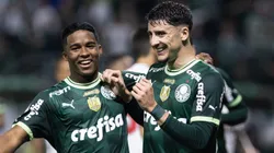 Foto: Abner Dourado/AGIF - Piquerez e Endrick em ação comemoram gol do Palmeiras