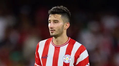 SEVILLE, SPAIN - SEPTEMBER 27: Mathias Villasanti of Paraguay looks on during a friendly match between Paraguay and Morocco at Estadio Benito Villamarin on September 27, 2022 in Seville, Spain. (Photo by Fran Santiago/Getty Images)