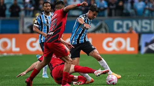 Ferreira jogador do Gremio durante partida contra o Athletico-PR no estadio Arena do Gremio pelo campeonato Brasileiro A 2023. Foto: Maxi Franzoi/AGIF