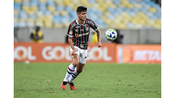 Giovanni Manson jogador do Fluminense durante partida contra o Coritiba no estadio Maracana pelo campeonato Brasileiro A 2023. Foto: Thiago Ribeiro/AGIF