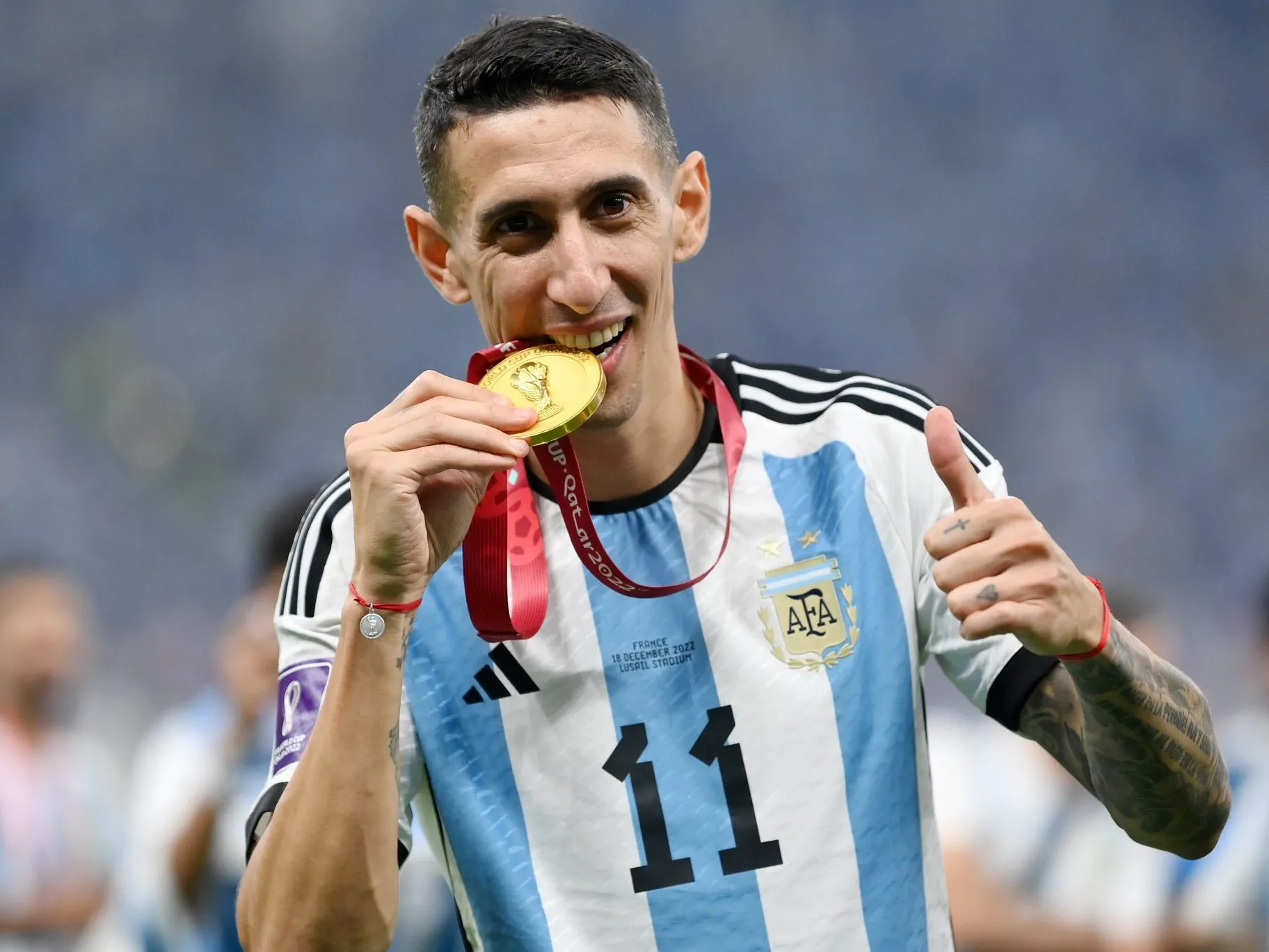 Di María, campeão do Mundo pela Seleção Argentina – Foto: Dan Mullan/Getty Images)