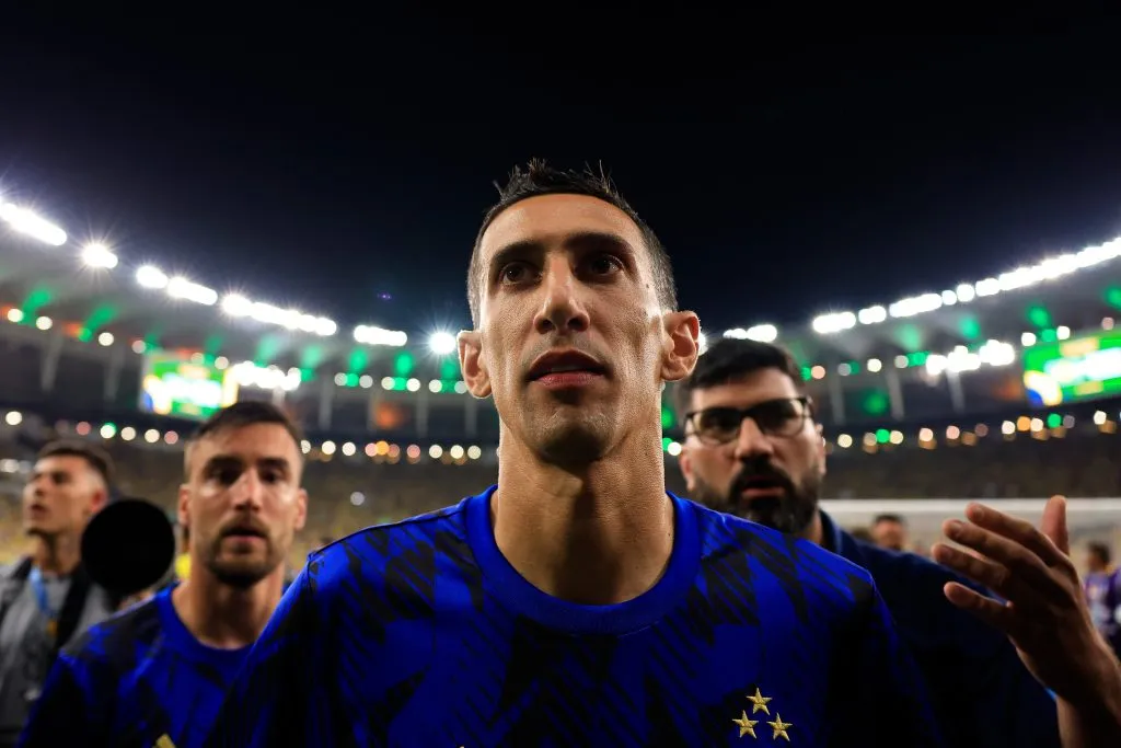Di María pela Argentina em duelo contra o Brasil –  Foto: Buda Mendes/Getty Images
