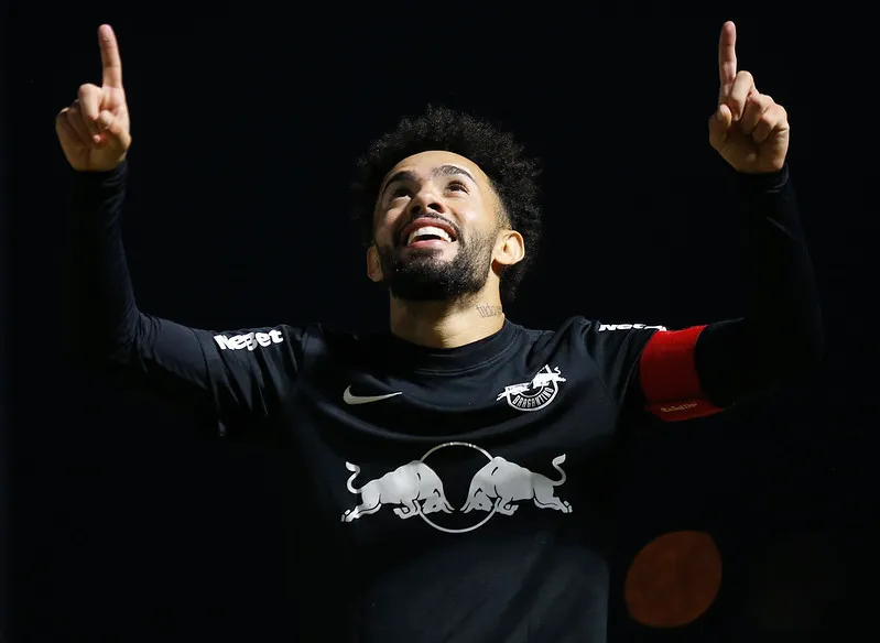 Claudinho quando jogava no Bragantino. Foto de Ari Ferreira/Red Bull Bragantino.