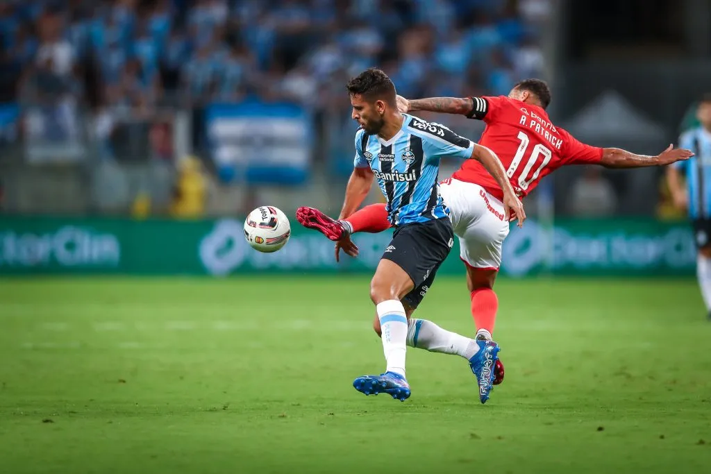 Grêmio e Internacional na Arena do Grêmio, em partida valida pela Campeonato Gaúcho 2023. FOTO: LUCAS UEBEL/GREMIO FBPA