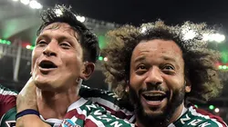 Cano e Marcelo comemorando título carioca. Foto: Thiago Ribeiro/AGIF