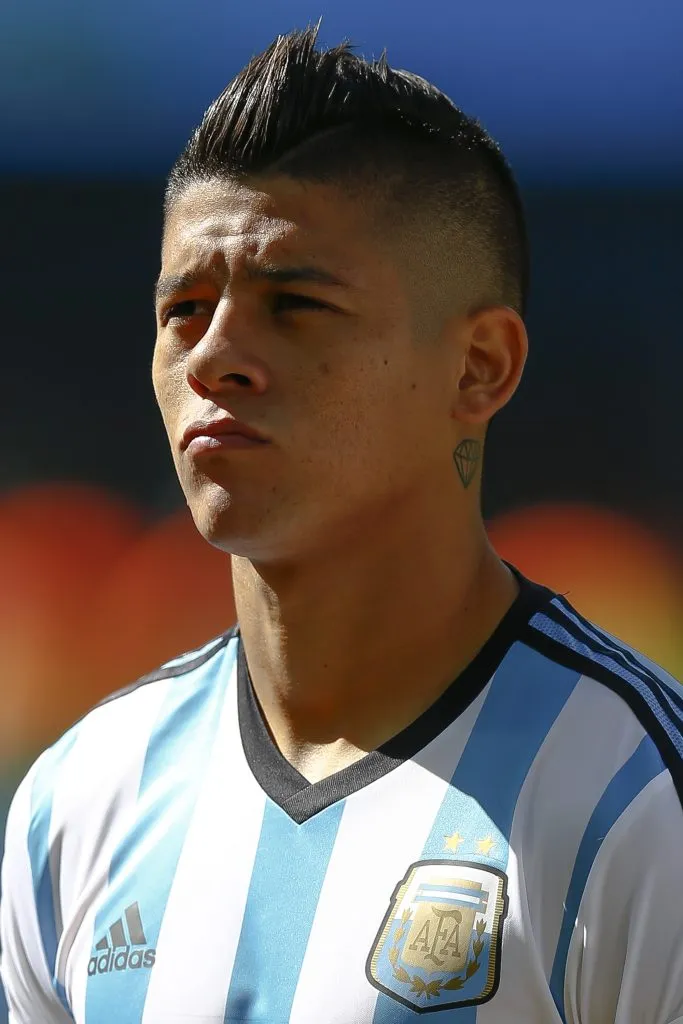 BRASIL – SAO PAULO – SP – 01/07/2014 – COPA 2014, ARGENTINA X SUICA – ATENCAO EDITORES! FOTOS EMBARGADAS PARA VEÍCULOS DE FORA DO BRASIL – Marcos Rojo da Argentina antes da partida contra a Suica na Arena Sao Paulo (Itaquerao), durante partida valida pela Copa do Mundo 2014. Foto: Piervi Fonseca/AGIF