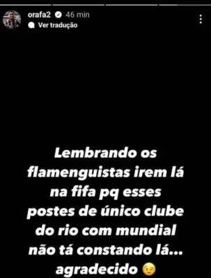 Post de Rafael no Instgaram. Foto: redes sociais / Rafael