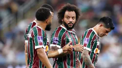 JEDDAH, SAUDI ARABIA - DECEMBER 22: Marcelo of Fluminense speaks with teammates during the FIFA Club World Cup Saudi Arabia 2023 Final between Manchester City and Fluminense at King Abdullah Sports City on December 22, 2023 in Jeddah, Saudi Arabia. (Photo by Francois Nel/Getty Images)
