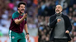 Fernando Diniz x Pep Guardiola. Buda Mendes/Getty Images | Shaun Botterill/Getty Images