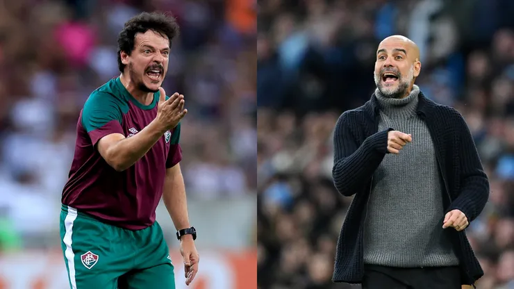 Fernando Diniz x Pep Guardiola. Buda Mendes/Getty Images | Shaun Botterill/Getty Images