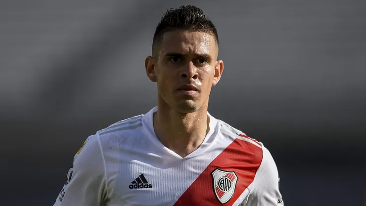 Rafael Borré quando jogava pelo River Plate. Foto: Marcelo Endelli/Getty Images.