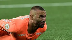 Weverton comemorando contra o Fogão. Foto: Thiago Ribeiro/AGIF