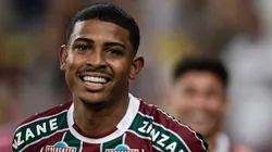 John Kennedy jogador do Fluminense comemora seu gol durante partida contra o Coritiba no estadio Maracana pelo campeonato Brasileiro A 2023. Thiago Ribeiro/AGIF