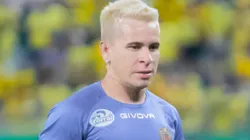 Soteldo, jogador da Venezuela, durante aquecimento antes da partida contra o Brasil no estadio Arena Pantanal pelo campeonato Eliminatorias Copa Do Mundo 2026. Foto: Fernando Teramatsu/AGIF