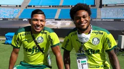 Luiz Adriano (à direita) já está discutindo salários com Peixe para a Série B - Foto: Cesar Greco