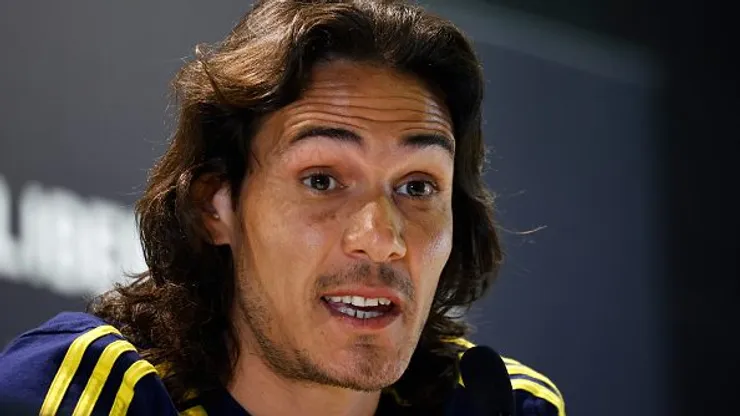 Foto: Wagner Meier/Getty Images - Cavani em entrevista antes da final da Copa Libertadores da América