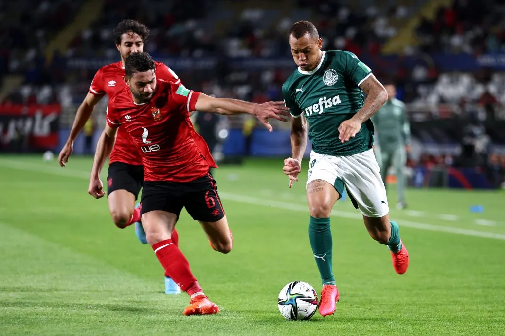 Palmeiras enfrentando o Al Ahly no Mundial de Clubes pela semifinal de 2022. Foto: Francois Nel/Getty Images