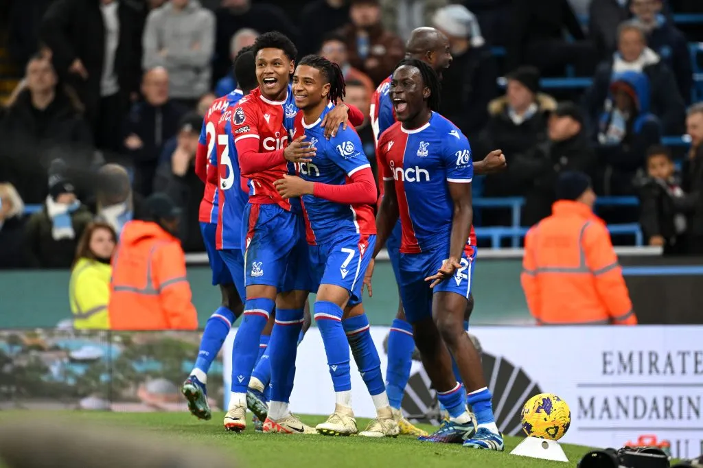 Matheus França na comemoração do gol de empate contra o City. Foto: Michael Regan/Getty Images