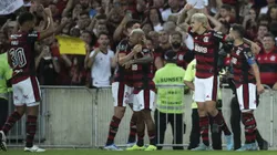Jogadores do Flamengo comemoram gol pela Libertadores 2022. Foto: Jorge Rodrigues/AGIF