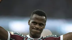 Jhon Arias jogador do Fluminense comemora seu gol durante partida contra o Gremio no estadio Maracana pelo campeonato Brasileiro A 2023. Foto: Jorge Rodrigues/AGIF