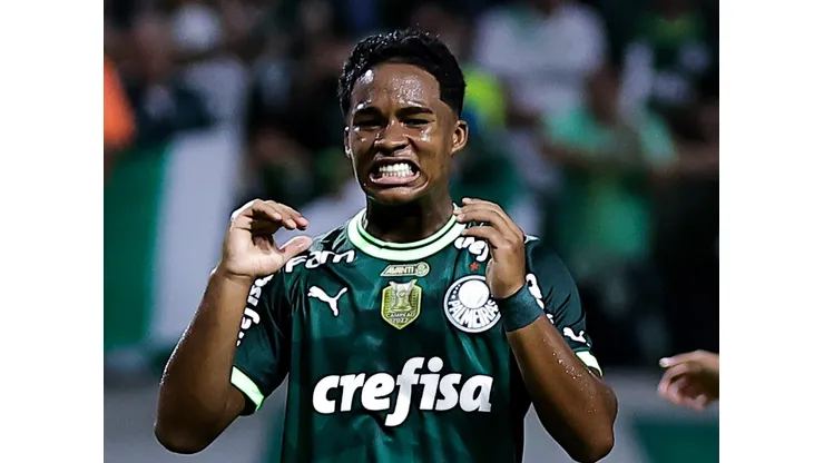Endrick, jogador do Palmeiras, durante partida contra o America-MG no estadio Arena Allianz Parque pelo campeonato Brasileiro A 2023. Foto: Fabio Giannelli/AGIF