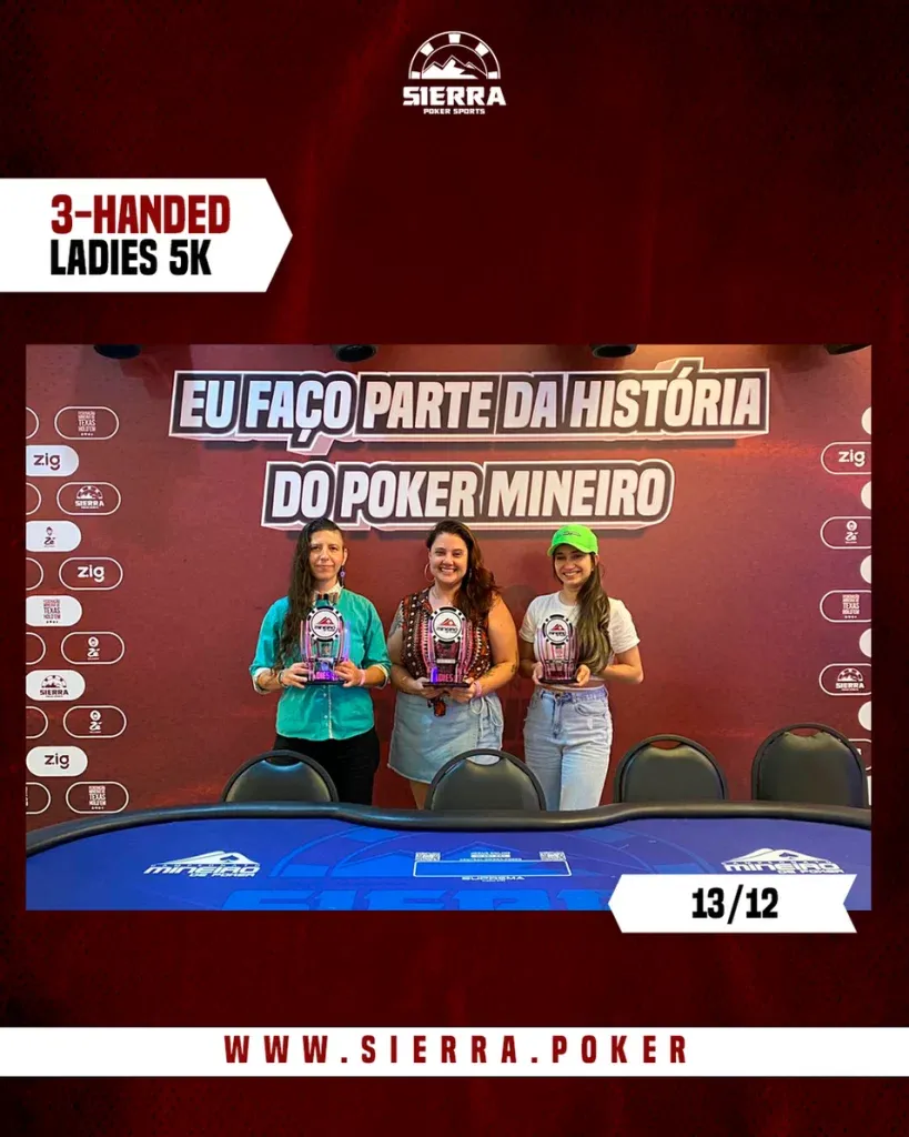 Pódio do Ladies no Campeonato Mineiro (Foto: Divulgação/Sierra Poker)