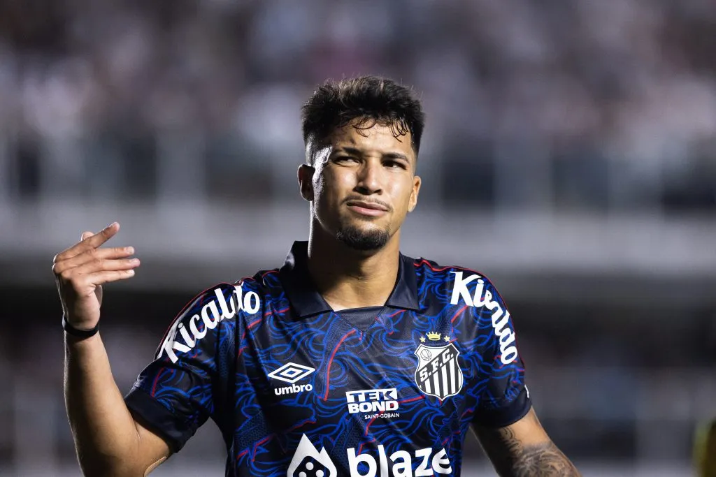 Marcos Leoardo com a camisa do Santos. Foto: Abner Dourado/AGIF