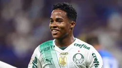 Endrick jogador do Palmeiras comemora seu gol durante partida contra o Cruzeiro no estadio Mineirao pelo campeonato Brasileiro A 2023. Gilson Lobo/AGIF