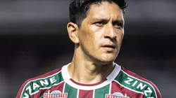 Cano, atacante do Fluminense, durante partida contra o Santos no estadio Vila Belmiro pelo campeonato Brasileiro A 2023. Foto: Abner Dourado/AGIF
