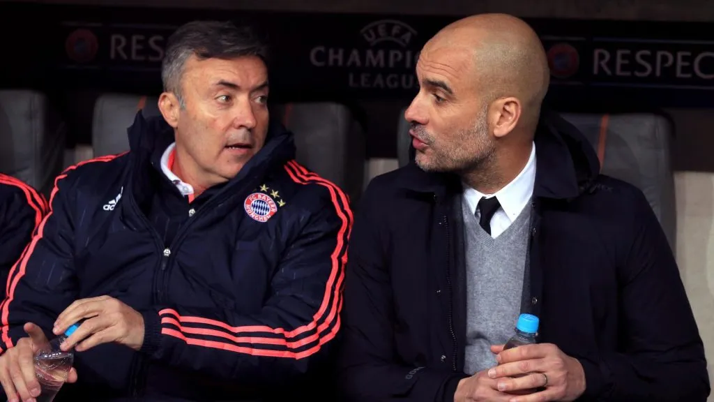 Domenec Torrent e Pep Guardiola trabalhando juntos – Foto: Divulgação