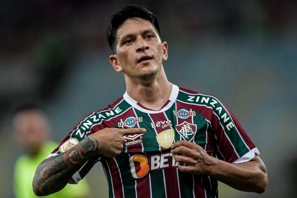 RJ – RIO DE JANEIRO – 22/11/2023 – BRASILEIRO A 2023, FLUMINENSE X SAO PAULO – Cano jogador do Fluminense comemora seu gol durante partida contra o Sao Paulo no estadio Maracana pelo campeonato Brasileiro A 2023. Foto: Thiago Ribeiro/AGIF