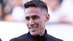 Matias Rojas, jogador do Corinthians, durante aquecimento antes da partida contra o America-MG no estadio Arena Corinthians pelo campeonato Copa do Brasil 2023. Foto: Ettore Chiereguini/AGIF