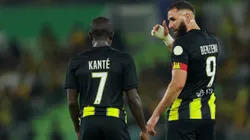 Benzema e Kanté jogando pelo Al-Ittihad. Foto: Yasser Bakhsh/Getty Images