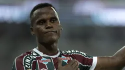 Jhon Arias jogador do Fluminense comemora seu gol durante partida contra o Gremio no estadio Maracana pelo campeonato Brasileiro A 2023. Jorge Rodrigues/AGIF