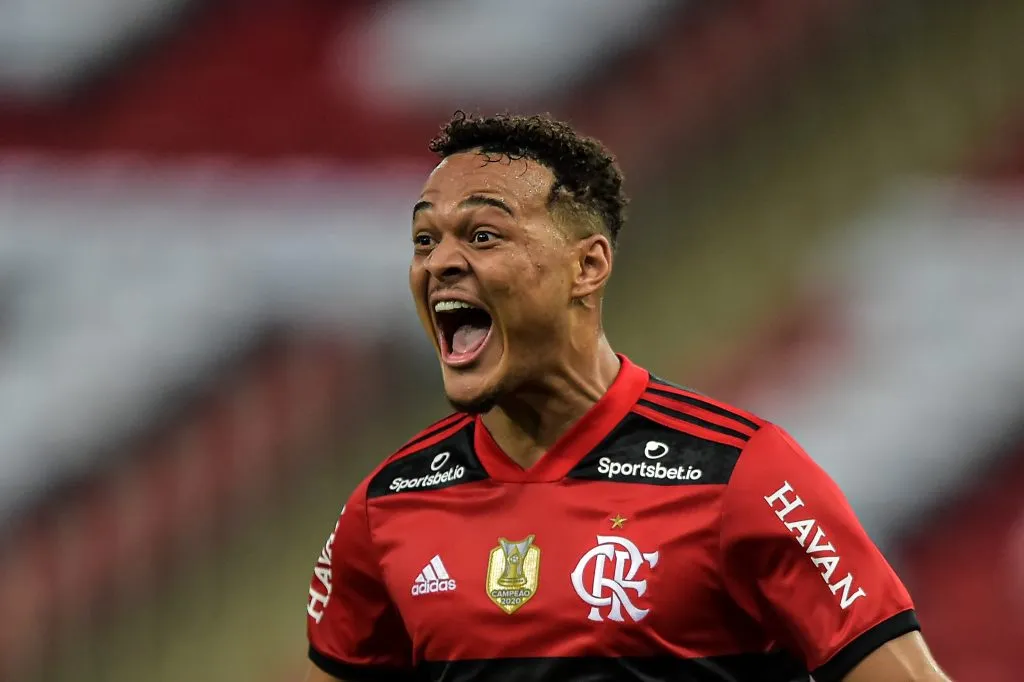 Rodrigo Muniz quando jogava pelo Flamengo. Foto: Thiago Ribeiro/AGIF