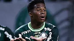 Endrick jogador do Palmeiras durante partida contra o America-MG no estadio Arena Allianz Parque pelo campeonato Brasileiro A 2023. Fabio Giannelli/AGIF