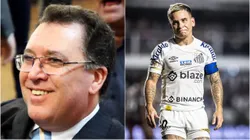 Fotos; Pedro Ernesto Gerra Azevedo/Santos FC e Abner Dourado/AGIF - MT e Soteldo viraram personagens