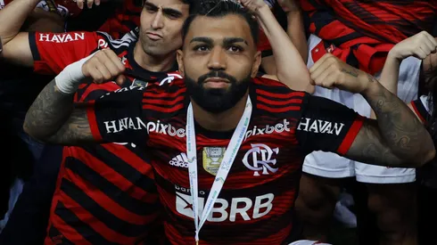 Gabigol comemorando no Flamengo - Foto: Buda Mendes/Getty Images