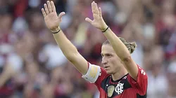 Filipe Luis jogador do Flamengo, e substituído durante partida contra o Cuiaba no estadio Maracana pelo campeonato Brasileiro A 2023. Foto: Alexandre Loureiro/AGIF
