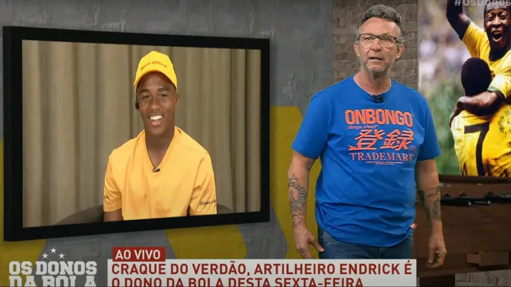 Endrick trollou Neto ao vivo na Band em edição desta 6ª do Os Donos da Bola - Foto: Reprodução/Band
