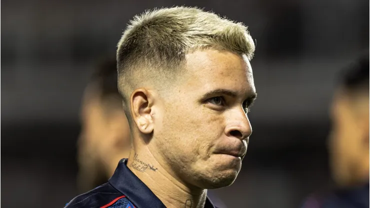 Soteldo jogador do Santos durante partida contra o Cuiaba no estadio Vila Belmiro pelo campeonato Brasileiro A 2023. Foto: Abner Dourado/AGIF