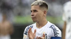 Soteldo jogador do Santos comemora empate apos a partida contra o Botafogo no estadio Engenhao pelo campeonato Brasileiro A 2023. Foto: Jorge Rodrigues/AGIF