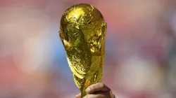 MOSCOW, RUSSIA - JULY 01: A replica World Cup Trophy is seen prior to the 2018 FIFA World Cup Russia Round of 16 match between Spain and Russia at Luzhniki Stadium on July 1, 2018 in Moscow, Russia. (Photo by Matthias Hangst/Getty Images)