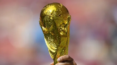 MOSCOW, RUSSIA - JULY 01: A replica World Cup Trophy is seen prior to the 2018 FIFA World Cup Russia Round of 16 match between Spain and Russia at Luzhniki Stadium on July 1, 2018 in Moscow, Russia. (Photo by Matthias Hangst/Getty Images)