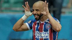 Foto: Jhony Pinho/AGIF - Thaciano comemorando um dos gols do Bahia contra o Atlético-MG, pelo Campeonato Brasileiro