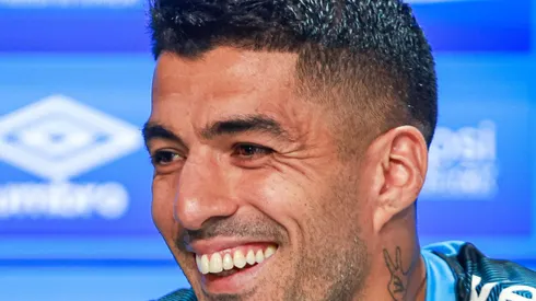 Luis Suarez jogador do Gremio durante coletiva apos partida contra o Vasco no estadio Arena do Gremio pelo campeonato Brasileiro A 2023. Foto: Maxi Franzoi/AGIF