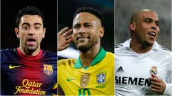 Xavi, Neymar e Ronaldo Fenômeno. Getty Images