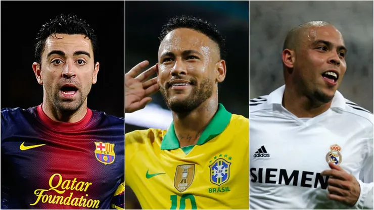 Xavi, Neymar e Ronaldo Fenômeno. Getty Images