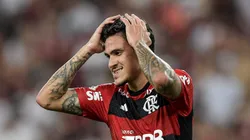 Pedro jogador do Flamengo lamenta durante partida contra o Fluminense no Maracanã pelo campeonato Brasileiro A 2023. Foto: Thiago Ribeiro/AGIF